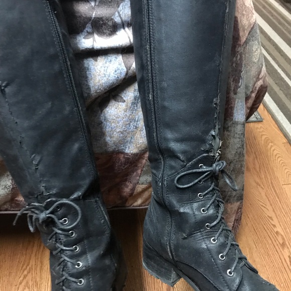 Ed Hardy knee high boots - Picture 7 of 9